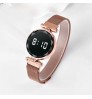 2021 Luxury Digital Magnet Watches For Women Rose Gold Stainless Steel Dress LED Quartz Watch Female Clock Relogio Feminino