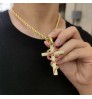 Jewelry Hip Hop Jewelry For Men Snake Cross Iced Out Ijesus Cross Pendant Necklace Men Snake Chain Cross Pendant