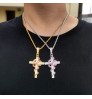 Jewelry Hip Hop Jewelry For Men Snake Cross Iced Out Ijesus Cross Pendant Necklace Men Snake Chain Cross Pendant