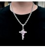 Jewelry Hip Hop Jewelry For Men Snake Cross Iced Out Ijesus Cross Pendant Necklace Men Snake Chain Cross Pendant