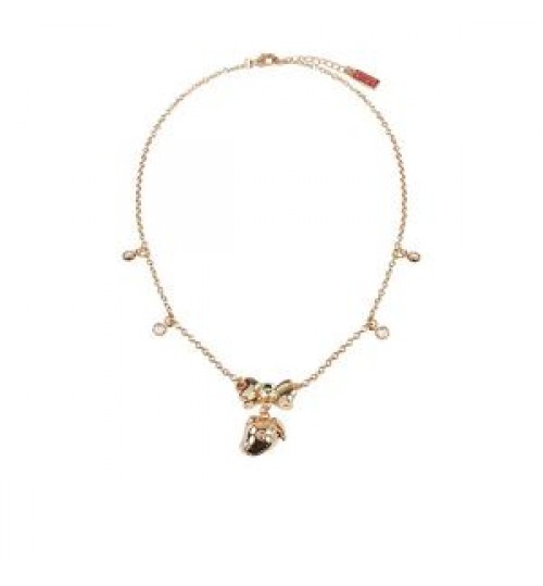 High Quality Control Licensed Product Pendant Jewelry Gold Plated Chain aibo Head Bow Necklace  HK/JP/US only 