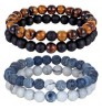 Hot 2Pcs/Set 7 Style Natural Stone Yoga Beaded Bracelet, Beads Bracelet Men Friend Gift Charm Jewelry