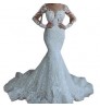 Wedding Dress Factory European And American Style Wedding Dress New Sexy Deep V-neck Fishtail Lace Wedding Dress