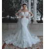 Wedding Dress Factory European And American Style Wedding Dress New Sexy Deep V-neck Fishtail Lace Wedding Dress