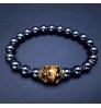 New Charm Men's Bracelet Fashion Luxury Alloy Crown Tiger Eye Stone Beads Beaded Bracelet Jewelry