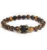 New Charm Men's Bracelet Fashion Luxury Alloy Crown Tiger Eye Stone Beads Beaded Bracelet Jewelry