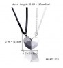 2PCS Stitching Magnetic Heart Pendant Couple Jewelry Necklace For Women Men Valentine's Day Gift