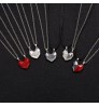 2PCS Stitching Magnetic Heart Pendant Couple Jewelry Necklace For Women Men Valentine's Day Gift