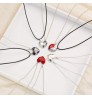 2PCS Stitching Magnetic Heart Pendant Couple Jewelry Necklace For Women Men Valentine's Day Gift