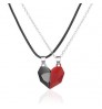 2PCS Stitching Magnetic Heart Pendant Couple Jewelry Necklace For Women Men Valentine's Day Gift