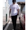 Factory wholesale custom large new pure white thick cotton loose shoulder short sleeve T - shirt men T - shirt