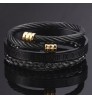 Hip hop 3pcs/set Royal Roman Love Bangle Stainless Steel Rectangle Bracelet For Men's Jewelry