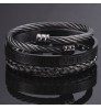 Hip hop 3pcs/set Royal Roman Love Bangle Stainless Steel Rectangle Bracelet For Men's Jewelry