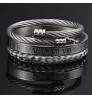 Hip hop 3pcs/set Royal Roman Love Bangle Stainless Steel Rectangle Bracelet For Men's Jewelry