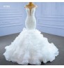 Wedding Dress Jancember RSM67291cheep Ivory High Quality Deep V Neck Lace Beaded Mermaid Wedding Dress