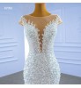 Wedding Dress Jancember RSM67291cheep Ivory High Quality Deep V Neck Lace Beaded Mermaid Wedding Dress