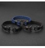 Wholesale Custom Logo Fashionable Man nautically Jewelry Stainless Steel Hook Anchor Men's Real Genuine Leather Bracelets