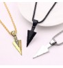 Men's Fashion Jewelry Arrow Head Pendant Long Chain Necklaces Gold Silver Black Collier Femme Arrow Head mens necklaces