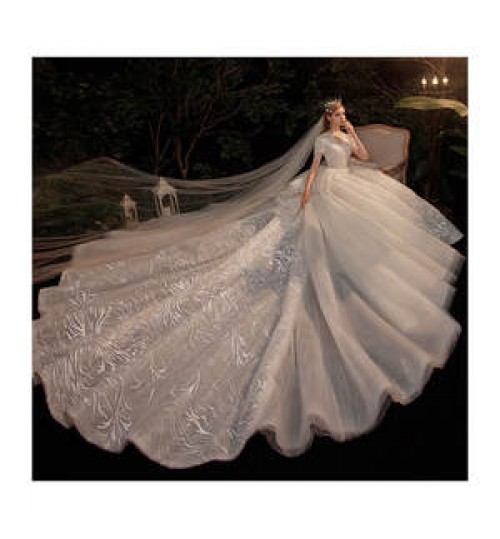 vestidos de novia bridal dress wedding dress bridal gown lace tail luxury beads wedding dress