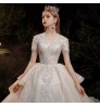 vestidos de novia bridal dress wedding dress bridal gown lace tail luxury beads wedding dress