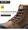 Cowhide breathable wear-resistant labor protection shoes men safety shoes waterproof boots for men work