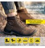 Cowhide breathable wear-resistant labor protection shoes men safety shoes waterproof boots for men work