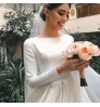 Vestido de noiva Elegant Casual Dresses White A-Line Stain Long Sleeve Princesses Bridal Gowns Wedding Dresses