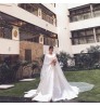 Vestido de noiva Elegant Casual Dresses White A-Line Stain Long Sleeve Princesses Bridal Gowns Wedding Dresses