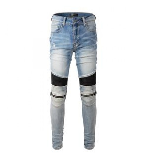 Rts For 606 Skinny Slim Fit Wrinkled Fashion Men's Biker Jeans