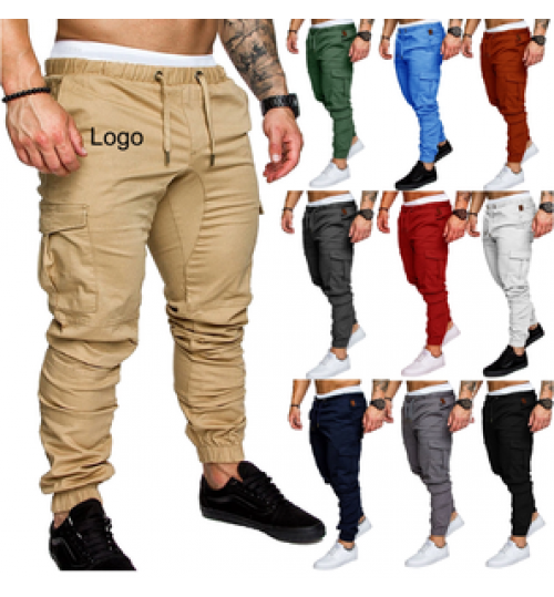 Most Popular Solid Color Cotton Men's Casual Trousers Fashion Men's Slim Pants