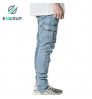 Enerup OEM/ODM Fashion Hombre Mujer Multi Pocket Casual Pencil Cotton Straight-leg Men's Trousers Pants Jeans