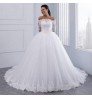 Wedding Clothing White Wedding Dress Ball Gown Elegant Embroidered Flower Big Lace Train Long Sleeve Wedding Dress Bridal Gown