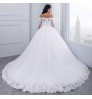 Wedding Clothing White Wedding Dress Ball Gown Elegant Embroidered Flower Big Lace Train Long Sleeve Wedding Dress Bridal Gown