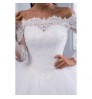 Wedding Clothing White Wedding Dress Ball Gown Elegant Embroidered Flower Big Lace Train Long Sleeve Wedding Dress Bridal Gown