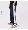 2022 Spring and Summer Simple and Comfortable Side Stitching Split Casual Men's Pants for Teenagers Wide Leg Straight Pants