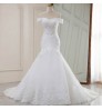 2021 Short Sleeve Wedding Gown Bride Vestido De Noiva White Lace sequin Mermaid Wedding Dress