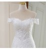 2021 Short Sleeve Wedding Gown Bride Vestido De Noiva White Lace sequin Mermaid Wedding Dress