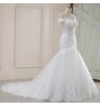 2021 Short Sleeve Wedding Gown Bride Vestido De Noiva White Lace sequin Mermaid Wedding Dress