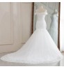 2021 Short Sleeve Wedding Gown Bride Vestido De Noiva White Lace sequin Mermaid Wedding Dress