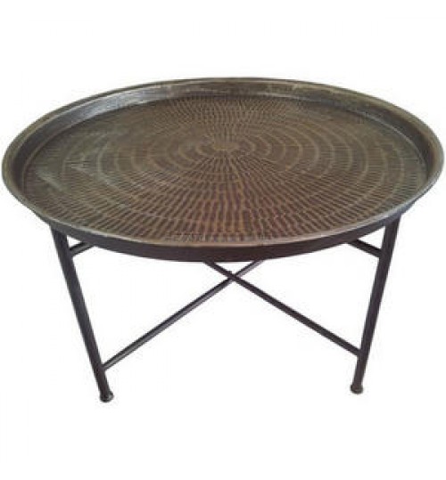 Rice Hammered Moroccan Coffee Table Home Decoration Metal Furniture Home Furniture Foldable Moroccan Table