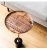 Top Selling Luxury Furniture Home And Office Decoration Coffee Tables Walnut Wood tray Copper Side Table