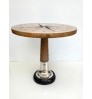 Nautical Compass Coffee Table Round Wooden Modern Brown Living Packing Room Finish Furniture Decoration End Table