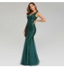 XUYA Women lace mermaid wedding dress prom dresses party maxi sequin evening dress