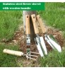 Four-piece garden tool set with stainless steel wooden handle