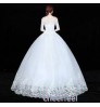 Cheerfeel WD-223 Floral Lace A line ball gown girl wedding dress party prom bridal Short Sleeve Bridesmaid Maxi wedding dresses