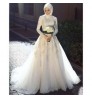 Arabic Muslim Wedding Dress Long Sleeve A-Line Bridal Gown Cheap Pakistani Wedding Dresses 2019 New vestido de noiva