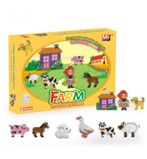 hot products kids educational toys 5mm fuse beads animal patterns funny farm hama beads diy craft kit