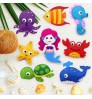 Children Felt Plush Animals Craft Kit Educational DIY Sewing Toys Felt Sewing Set for Kids with Bag