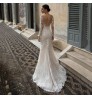 S376A The starry sky bride's off shoulder trailing tail main mermaid wedding dress