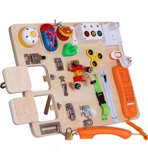 Toddler Toy Wooden Toddler Activity Board With Locks And Latches Promotes Sensory Learning Basic Skills Travel Toy